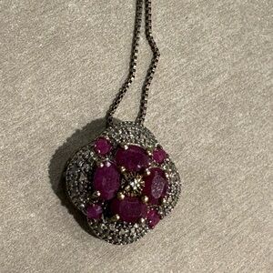 925 Silver and Ruby   Necklace